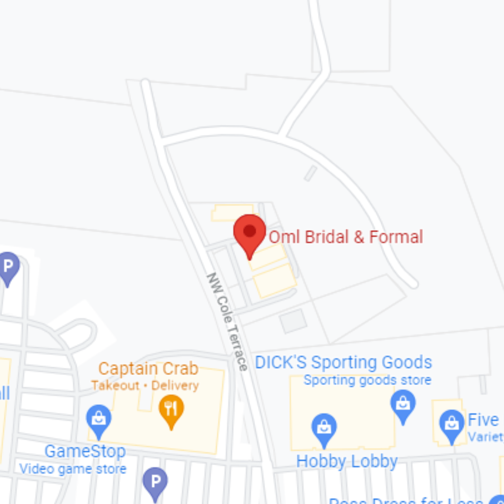 OML Bridal & Formal location. Mobile image